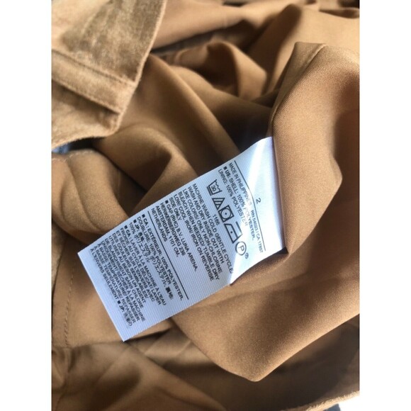 NWT BANANA REPUBLIC Tan Vegan Suede MINI SKIRT Button Front Women’s - Picture 4 of 4
